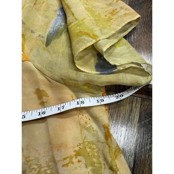 Maeve Anthropologie Painted Ume Tunic Dress Size 4 Silk Yellow Peach Watercolor - Picture 7 of 8
